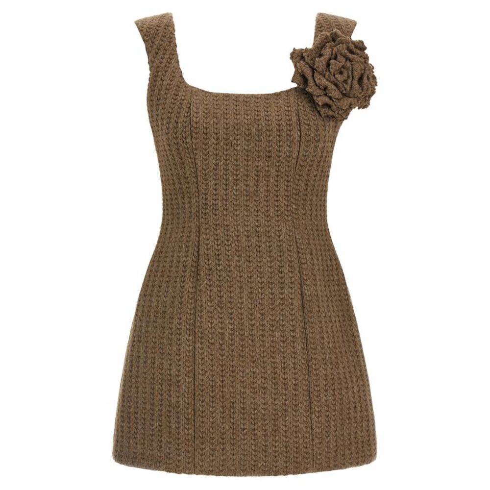 Giuseppe Di Morabito Brown Marabou Short Women's Dress